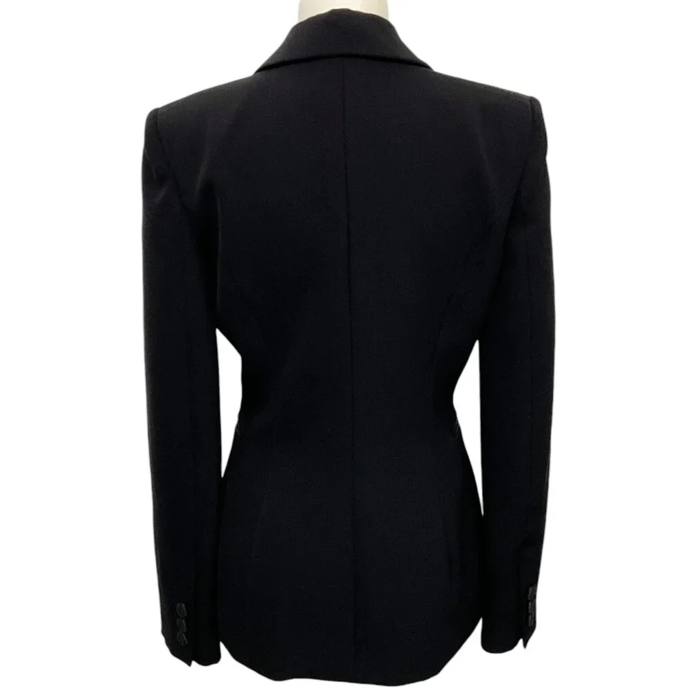 Moschino Couture Black Wool Double Breasted Tuxedo Jacket - Picture 3 of 4